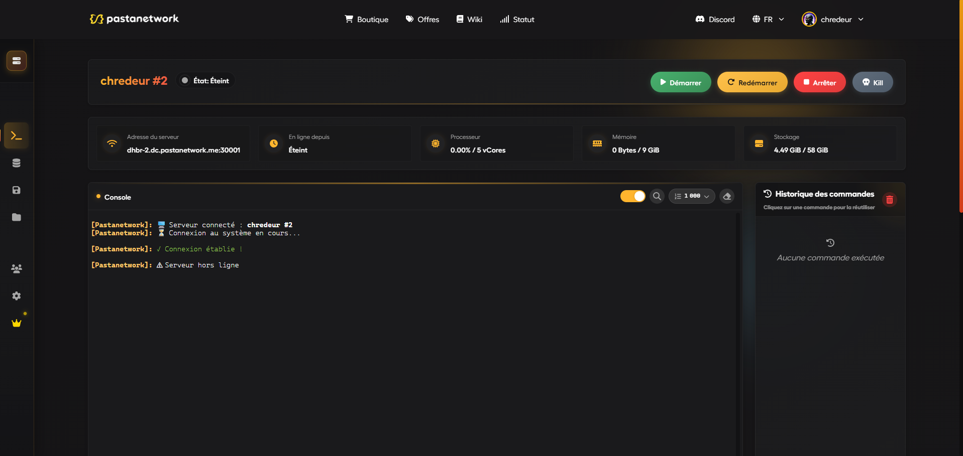 Console Pastanetwork